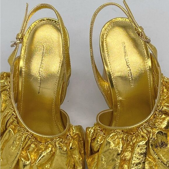 Dries Van Noten 95MM Metallic Leather Sandals size 36 - Picture 12 of 15